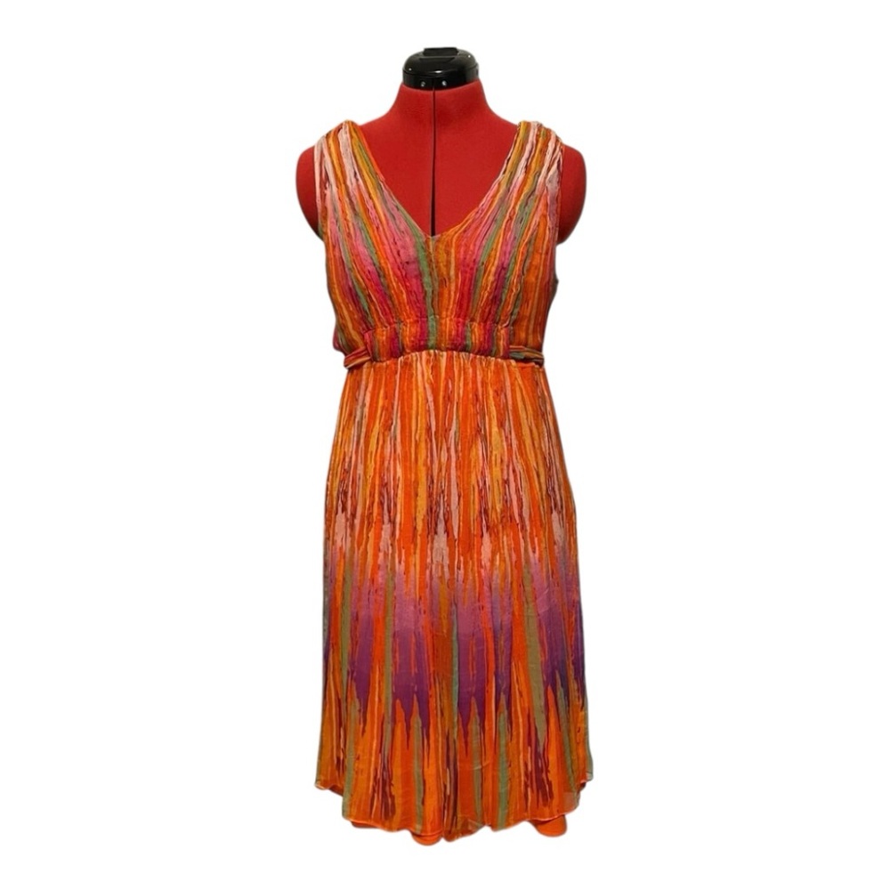 Muse Boston Proper Colorful Sleeveless Silk Dress Size 16.